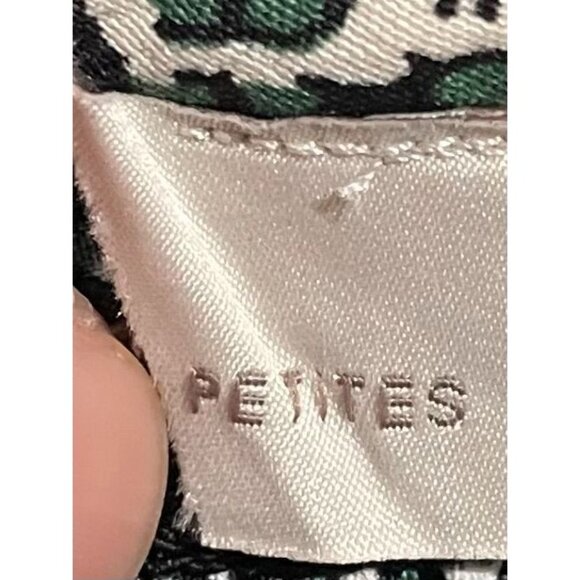 Loft Floral Black & White Dress With Ruffled Sleeves Size PL 100%Viscose - Picture 10 of 15